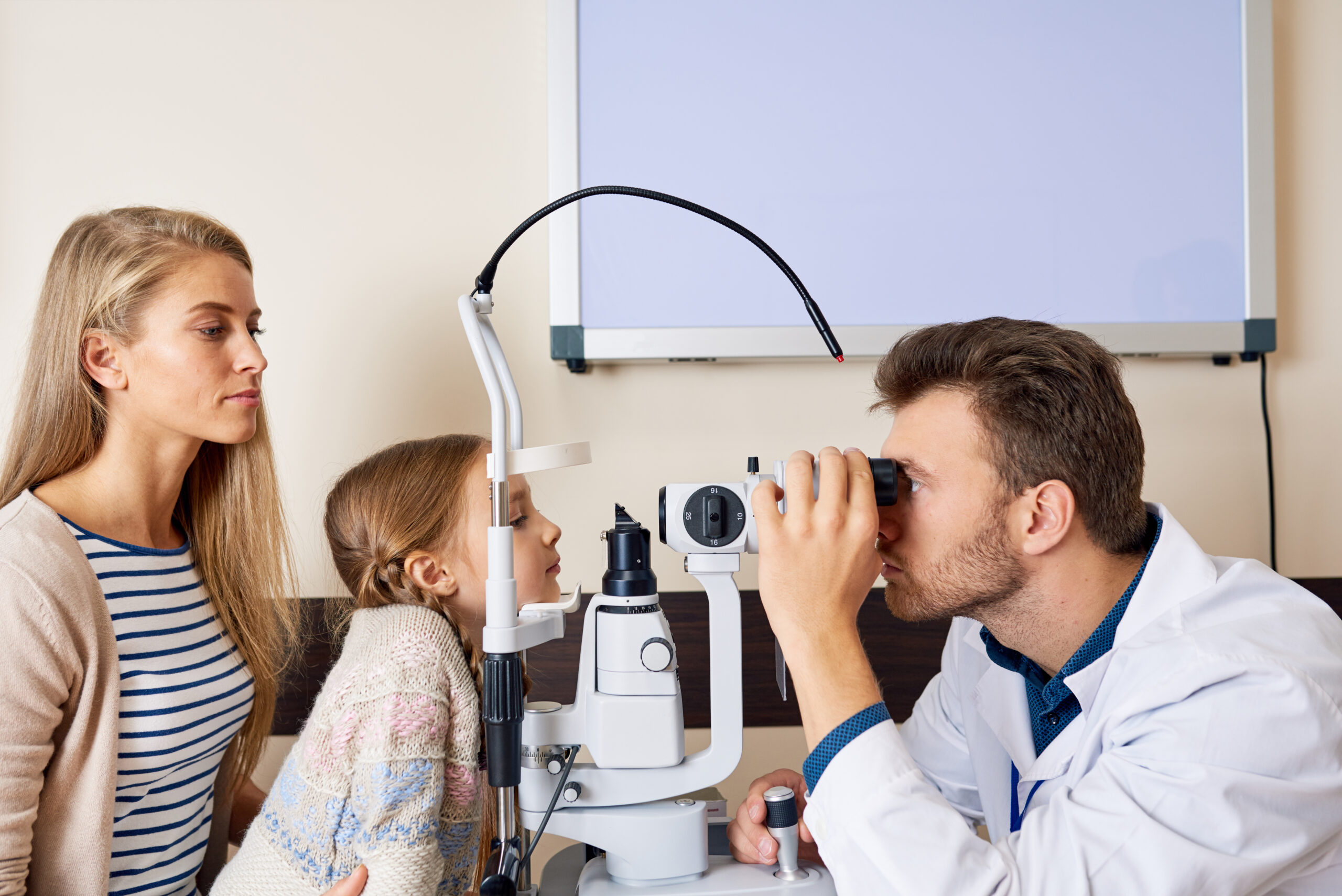 Little Girl at Eye Testing Examination